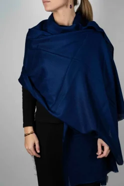 Cristina Oria Bufandas Y Pashminas^Bufanda De Lana Y Seda Azul