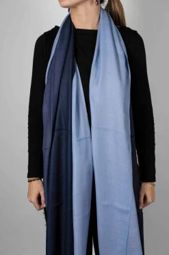 Cristina Oria Bufandas Y Pashminas^Bufanda De Lana Y Seda Doble Color Azul