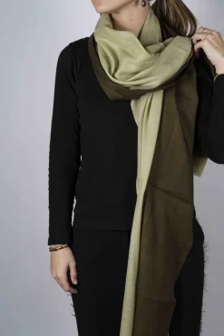 Cristina Oria Bufandas Y Pashminas^Bufanda De Lana Y Seda Doble Color Verde