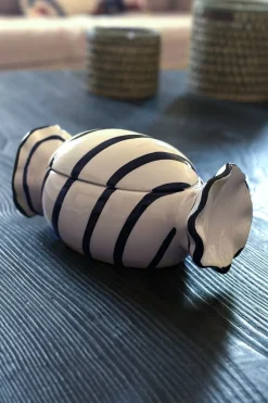 Cristina Oria Almacenaje|Piezas Decorativas^Caja Con Diseño De Caramelo Blanco Y Negro