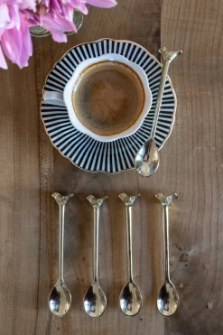 Cristina Oria Cubiertos De Postre|Tazas Y Teteras^Caja De Regalo Tazas Espresso Y Cucharitas De Bronce