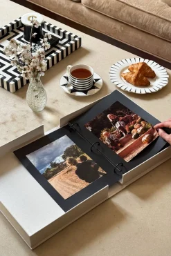 Cristina Oria Álbumes|Piezas Decorativas^Caja Decorativa Con Álbum Beige Y Azul