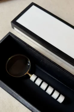 Cristina Oria Piezas Decorativas^Caja Decorativa De Resina Blanca Con Bordes Negros