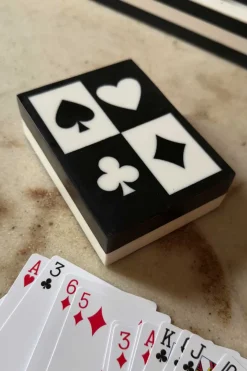 Cristina Oria Juegos De Mesa^Caja Para Cartas De Resina Blanca Y Negra