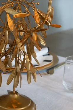 Cristina Oria Candelabros Y Portavelas^Candelabro 5 Velas Con Diseño De Hojas Doradas