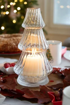 Cristina Oria Candelabros Y Portavelas^Candelabro De Cristal Con Diseño De Árbol Transparente