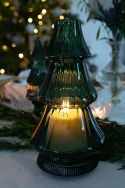 Cristina Oria Candelabros Y Portavelas^Candelabro De Cristal Con Diseño De Árbol Verde