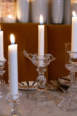 Cristina Oria Candelabros Y Portavelas^Candelabro De Cristal Con Diseño De Pájaro