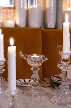 Cristina Oria Candelabros Y Portavelas^Candelabro De Cristal Con Diseño De Pájaro