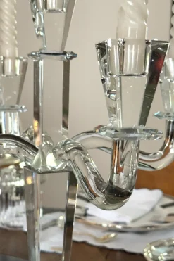 Cristina Oria Candelabros Y Portavelas^Candelabro De Cristal Con Soportes Para Cinco Velas