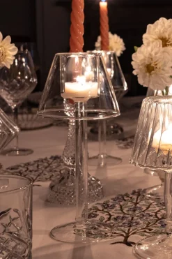 Cristina Oria Candelabros Y Portavelas^Candelabro De Cristal Con Diseño De Lámpara Transparente