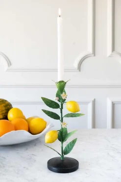 Cristina Oria Candelabros Y Portavelas^Candelabro De Metal Con Limones