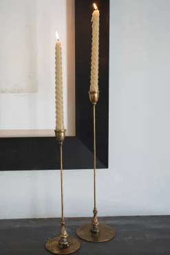 Cristina Oria Candelabros Y Portavelas^Candelabro De Metal Dorado Antique Grande