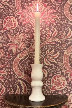 Cristina Oria Candelabros Y Portavelas^Candelabro De Porcelana Atenea Con Filo Dorado