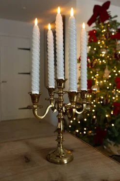 Cristina Oria Candelabros Y Portavelas^Candelabro Dorado De Latón Con Cinco Soportes Para Velas