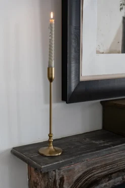 Cristina Oria Candelabros Y Portavelas^Candelabro Metálico Dorado Grande