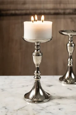 Cristina Oria Candelabros Y Portavelas^Candelabro Plateado Grande Co