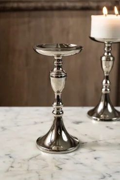 Cristina Oria Candelabros Y Portavelas^Candelabro Plateado Grande Co