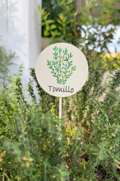 Cristina Oria Huerto Y Jardinería^Cartel Para Plantas De Jardín Tomillo