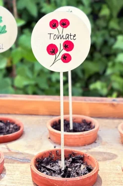 Cristina Oria Huerto Y Jardinería^Cartel Para Plantas De Jardín Tomates