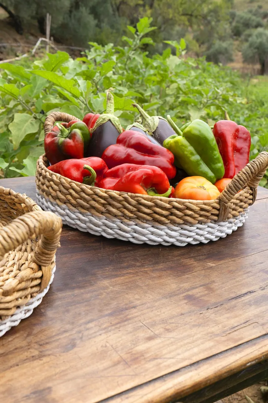 Cristina Oria Cestas Y Bolsas De Pan|Accesorios De Mesa^Cesta De Mimbre Bicolor