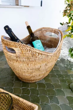 Cristina Oria Cubiteras Y Champaneras^Champanera Ovalada De Ratán Con Asas