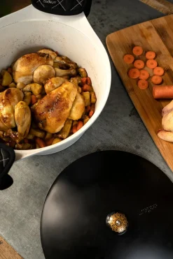 Cristina Oria Sartenes, Ollas Y Cacerolas^Cocotte Blanca Con Tapa Negra Grande