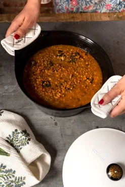 Cristina Oria Sartenes, Ollas Y Cacerolas^Cocotte Negra Con Tapa Blanca Pequeña