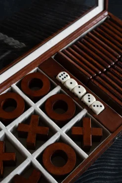 Cristina Oria Juegos De Mesa^Cofre De Juegos De Mesa De Cuero