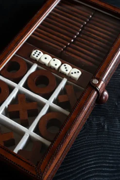 Cristina Oria Juegos De Mesa^Cofre De Juegos De Mesa De Cuero