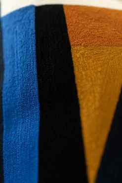 Cristina Oria Cojines^Cojín Geométrico Azul De Algodón Cuadrado