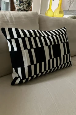 Cristina Oria Cojines^Cojín Geométrico Blanco Y Negro De Algodón Rectangular