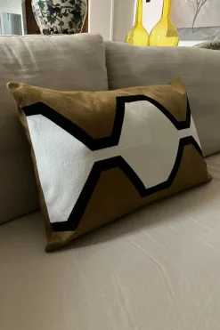 Cristina Oria Cojines^Cojín Geométrico Oro De Algodón Rectangular