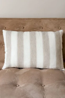Cristina Oria Cojines^Cojín Rectangular De Lino Con Diseño De Rayas Beige Natural