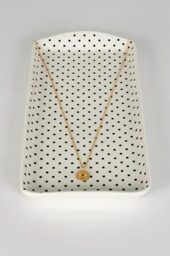 Cristina Oria Joyas Co|Joyas Co^Collar Dorado Con Colgante Redondo Sol Y Circonita Negra