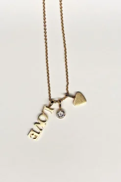 Cristina Oria Joyas Co|Joyas Co^Collar Dorado Con Colgante Triple Love