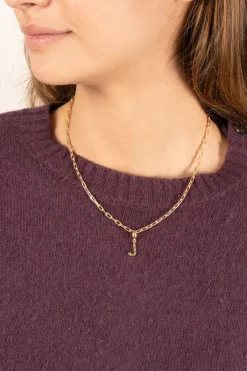 Cristina Oria Joyas Co|Joyas Co^Combinación Cadena & Iniciales Doradas Con Detalle De Estrellas