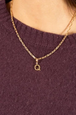 Cristina Oria Joyas Co|Joyas Co^Combinación Cadena & Iniciales Doradas Con Detalle De Estrellas