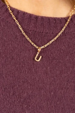 Cristina Oria Joyas Co|Joyas Co^Combinación Cadena & Iniciales Doradas Con Detalle De Estrellas