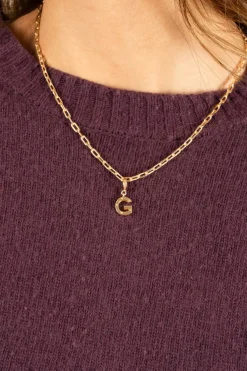 Cristina Oria Joyas Co|Joyas Co^Combinación Cadena & Iniciales Doradas Con Detalle De Estrellas