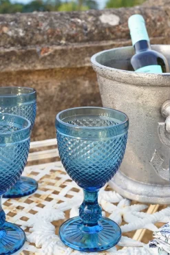 Cristina Oria Copas^Copa Cristal Vino Azul Oscuro Picos