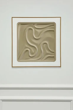 Cristina Oria Cuadros^Cuadro Abstracto En Relieve Con Efecto Escayola Beige