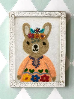 Cristina Oria Minichef|Cuadros^Cuadro Infantil Retrato Coneja Bordado