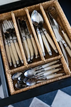 Cristina Oria Accesorios De Mesa^Cubertero Rectangular De Ratán Marrón Natural