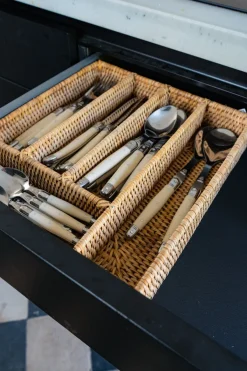 Cristina Oria Accesorios De Mesa^Cubertero Rectangular De Ratán Marrón Natural