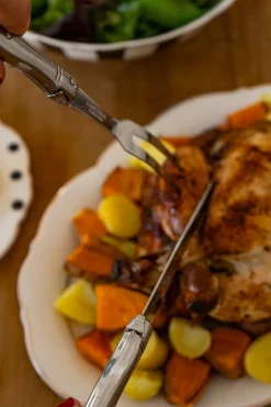 Cristina Oria Cubiertos De Servir^Cubiertos De Trinchado Plateados En Caja De Madera