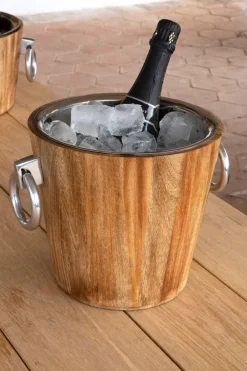 Cristina Oria Cubiteras Y Champaneras^Cubitera Alta De Madera Con Arandelas