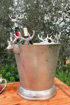 Cristina Oria Cubiteras Y Champaneras^Cubitera De Aluminio Con Diseño De Ciervos