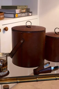 Cristina Oria Cubiteras Y Champaneras^Cubitera De Cuero Grande Con Tapa