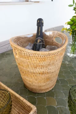 Cristina Oria Cubiteras Y Champaneras^Cubitera De Ratán Con Asas